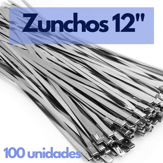Zunchos metálicos de 12” en paquete de 100 Kuwes KSBL-300M