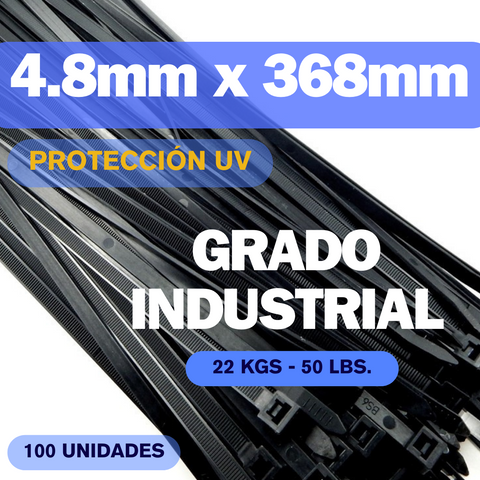 Zunchos negros protección UV grado industrial 14.5” KSGT-368WTC