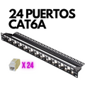 Patch panel CAT6A de 24 puertos Kuwes KSNT-24ABL-C6A