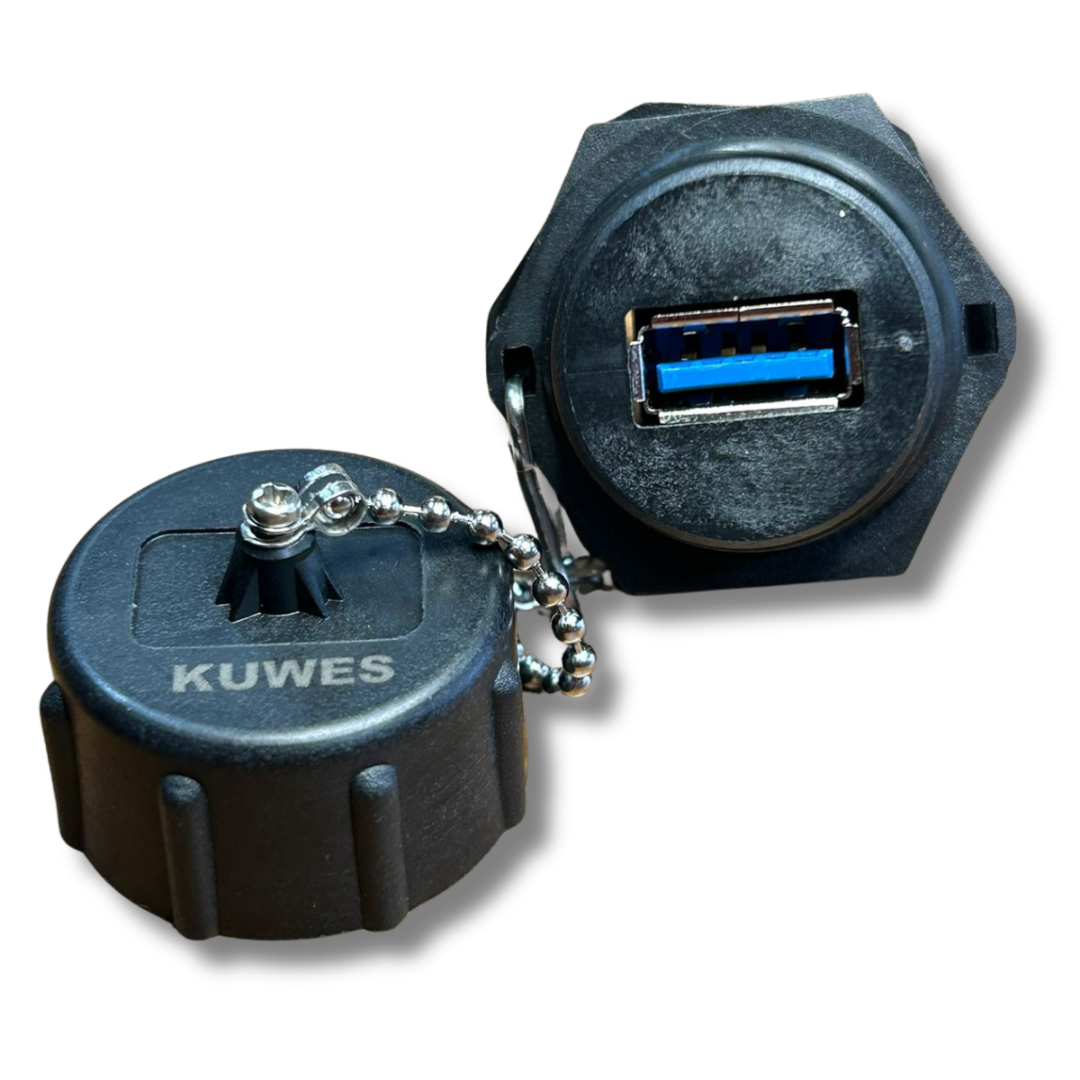 Conector unión USB waterproof IP68 Kuwes KSNT-WP-USB-A-3.0