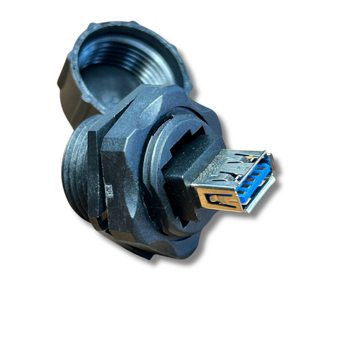 Conector unión USB waterproof IP68 Kuwes KSNT-WP-USB-A-3.0