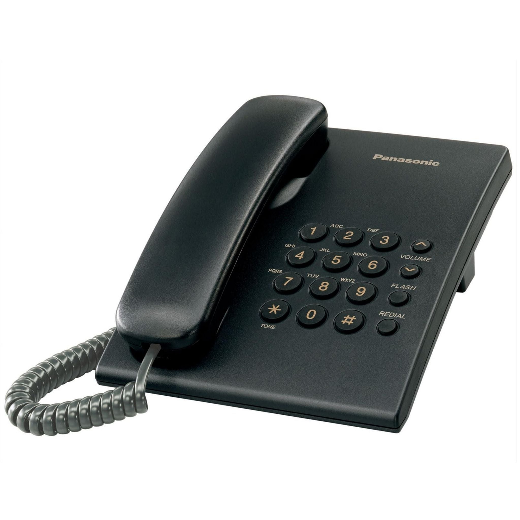 Teléfono fijo Panasonic KX-TS500LXB con cable para oficina