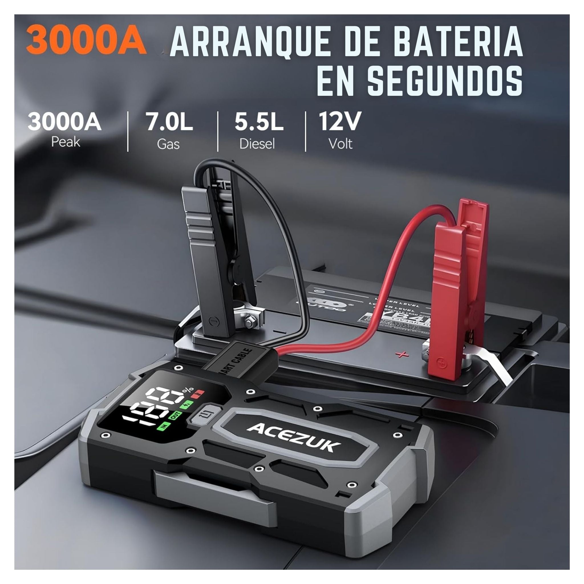 Arrancador de batería para carro y banco de batería