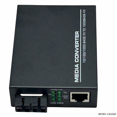 Convertidor de medios de fibra óptica dúplex monomodo SC gigabit 20km MCSC-131020
