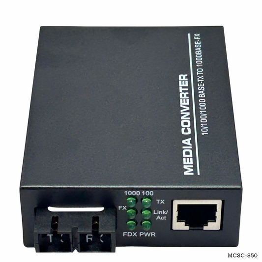 Convertidor de medios de fibra óptica dúplex multimodo SC gigabit 550 metros MCSC-850