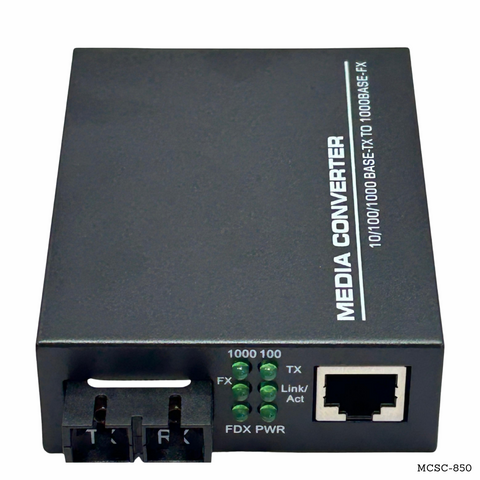 Convertidor de medios de fibra óptica dúplex multimodo SC gigabit 550 metros MCSC-850