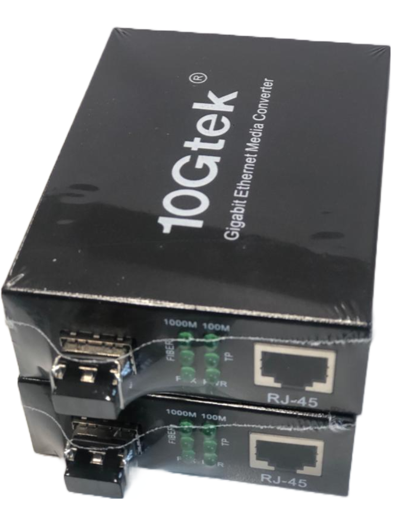 Kit convertidor de fibra óptica a ethernet, SMF SFP 1.25Gbps, 20km – 10Gtek G0101-SFP(Kit #2)(x2)
