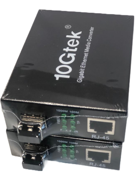 Kit convertidor de fibra óptica a ethernet, SMF SFP 1.25Gbps, 20km – 10Gtek G0101-SFP(Kit #2)(x2)