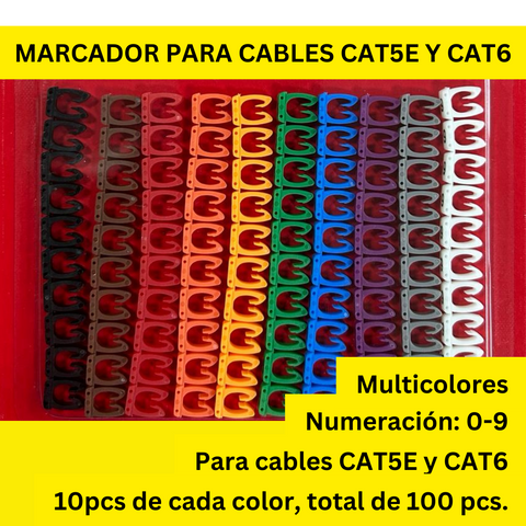 Marcadores multicolores para cable, 100 unidades Kuwes KSGS-3