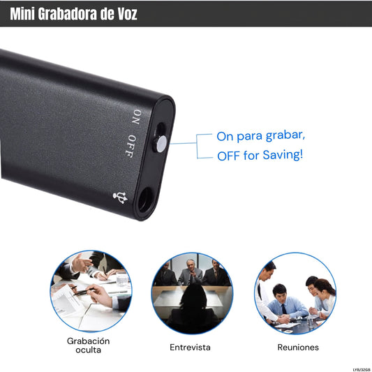 Mini Grabadora de Voz Espía 32GB LYB