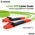 Patch Cord Fibra Óptica LC-LC Dúplex OM5 (5 Metros)