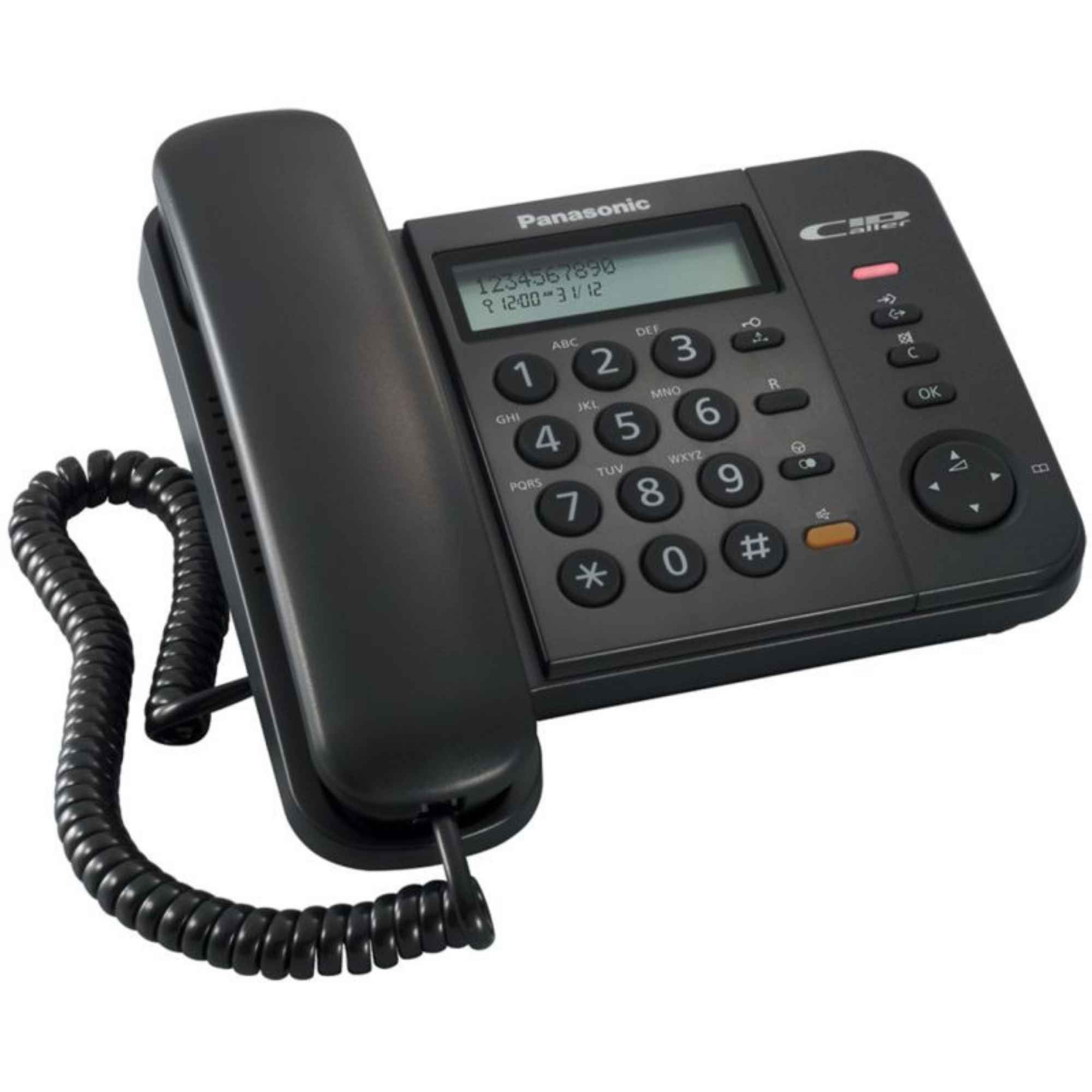 Teléfono Panasonic KX-TS580 con pantalla, altavoz y directorio telefónico