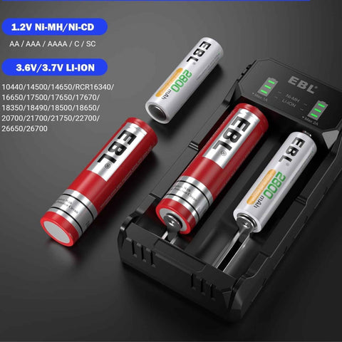 Cargador universal para baterías de litio, Ni-Mh y Ni-Cd
