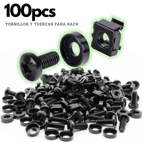 Bolsa con 100 Tornillo con tuerca enjaulada para rack