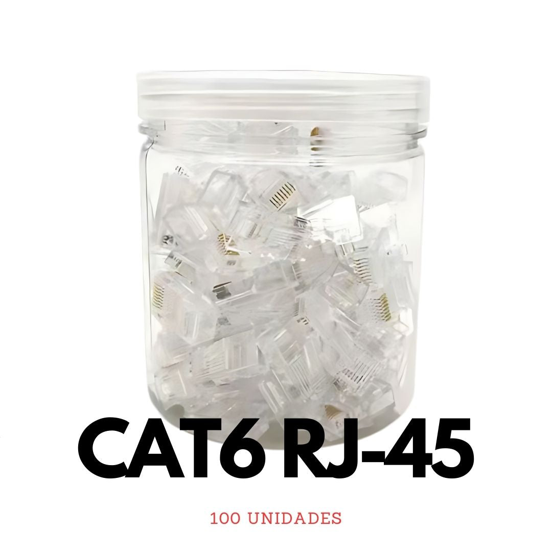 Conector RJ45 CAT6 100 unidades – RJ45-U6-U