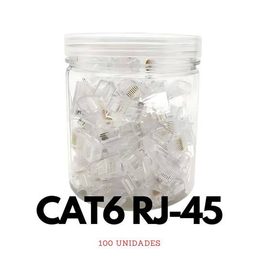 Conector RJ45 CAT6 100 unidades – RJ45-U6-U
