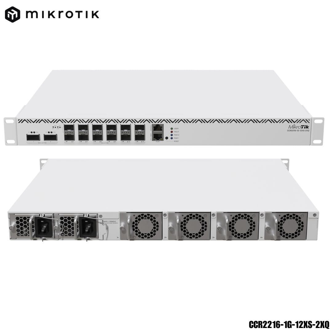 Router Mikrotik CCR2216-1G-12XS-2XQ 16 núcleos 100G y 25G