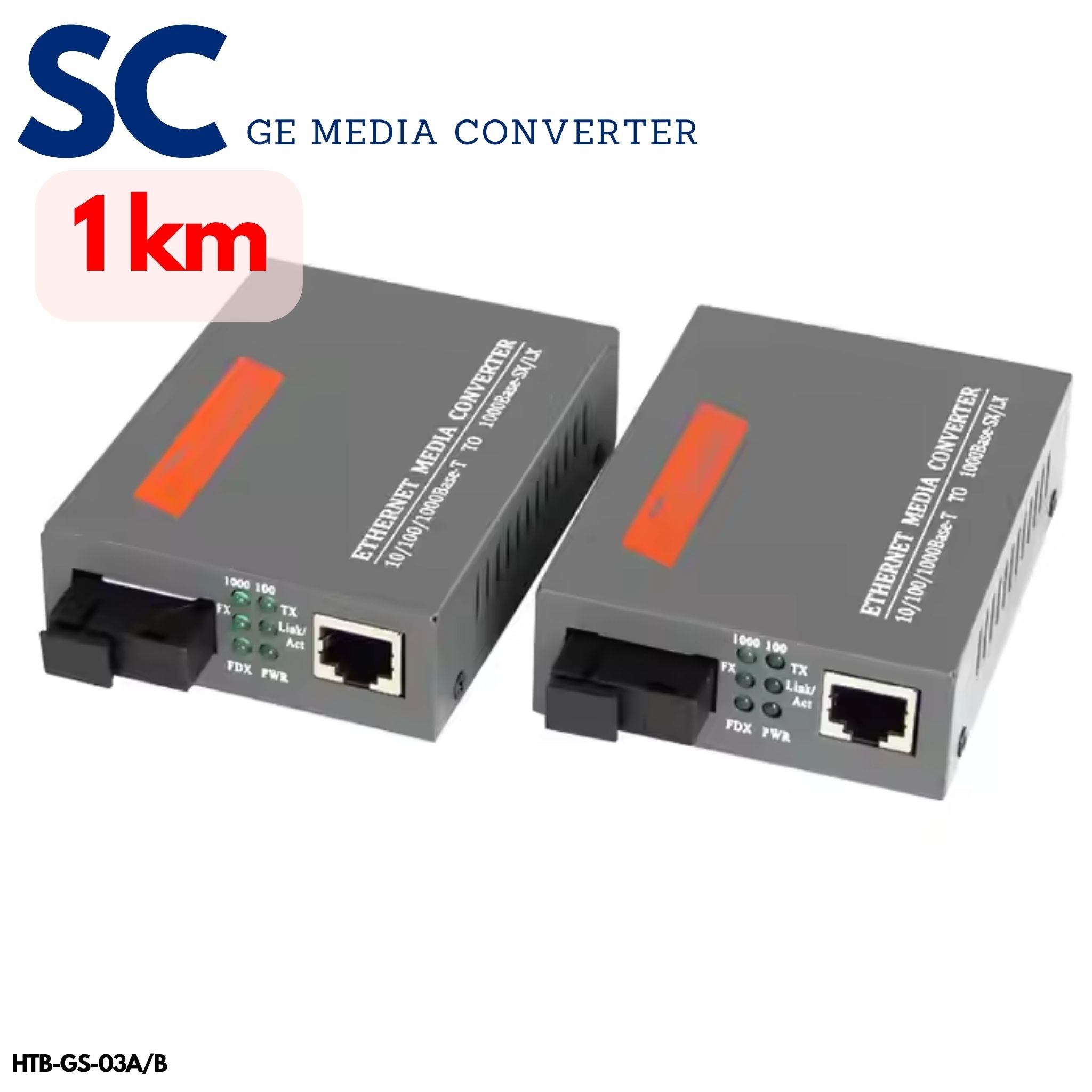 Kit convertidor de medios de fibra óptica Monomodo SC a ethernet