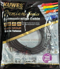 Patch Cord CAT6A S/FTP negro de 10M Kuwes SF6A-10M-BK