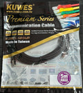 Patch Cord CAT6A S/FTP negro de 5M Kuwes SF6A-5M-BK