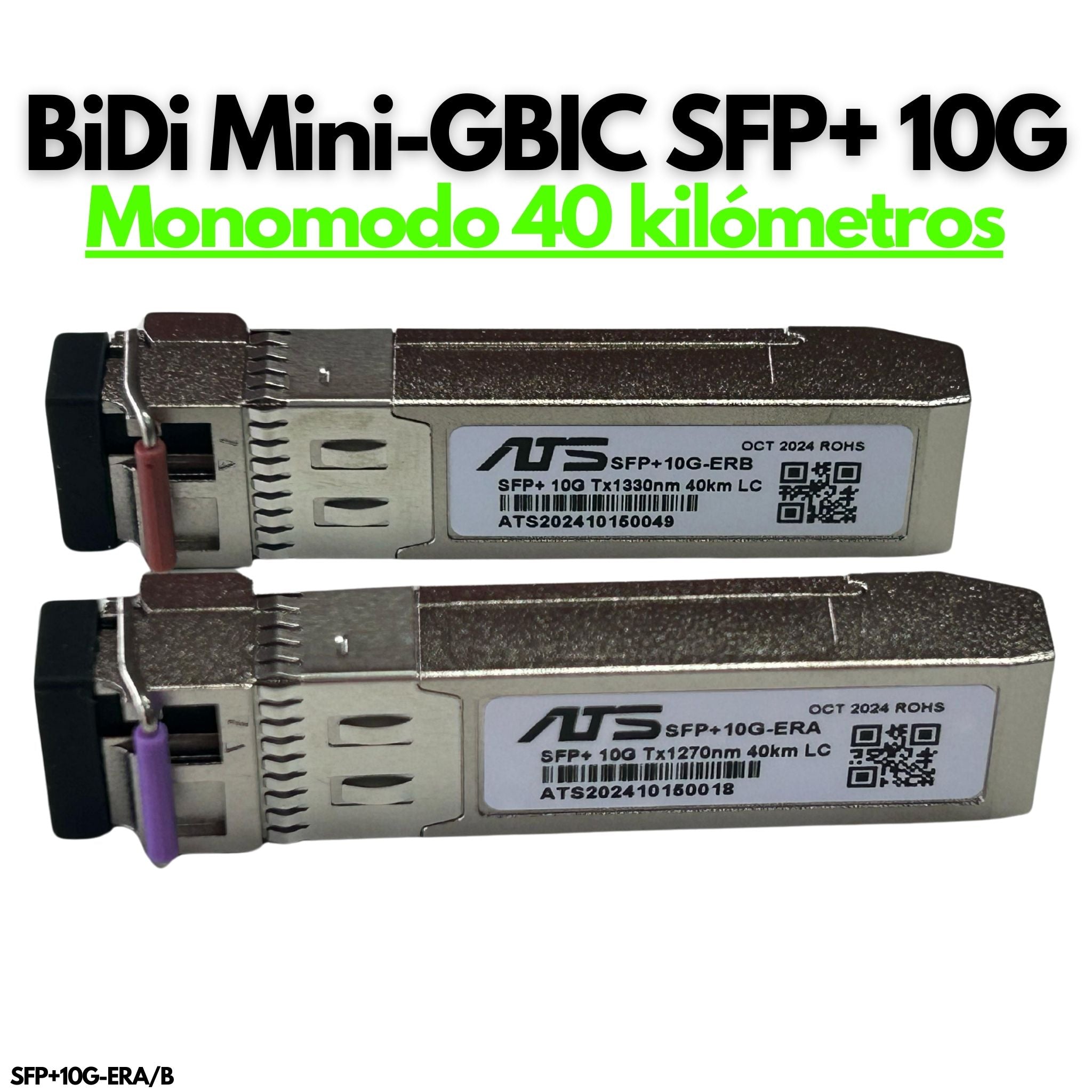 Transceptores Mini GBIC SFP+ BiDi LC 10G 40 kilómetros