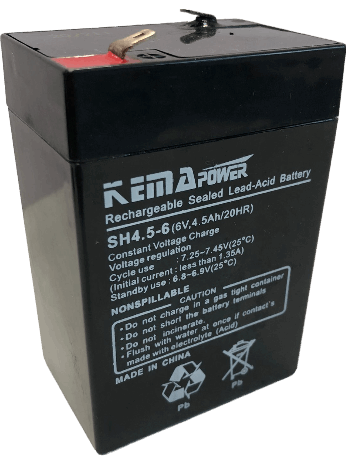 Batería sellada de ácido plomo Kema SH4.5-6 de 6V 4.5Ah