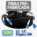 Fibra óptica pre-fabricada LC-LC dúplex monomodo de 30 metros