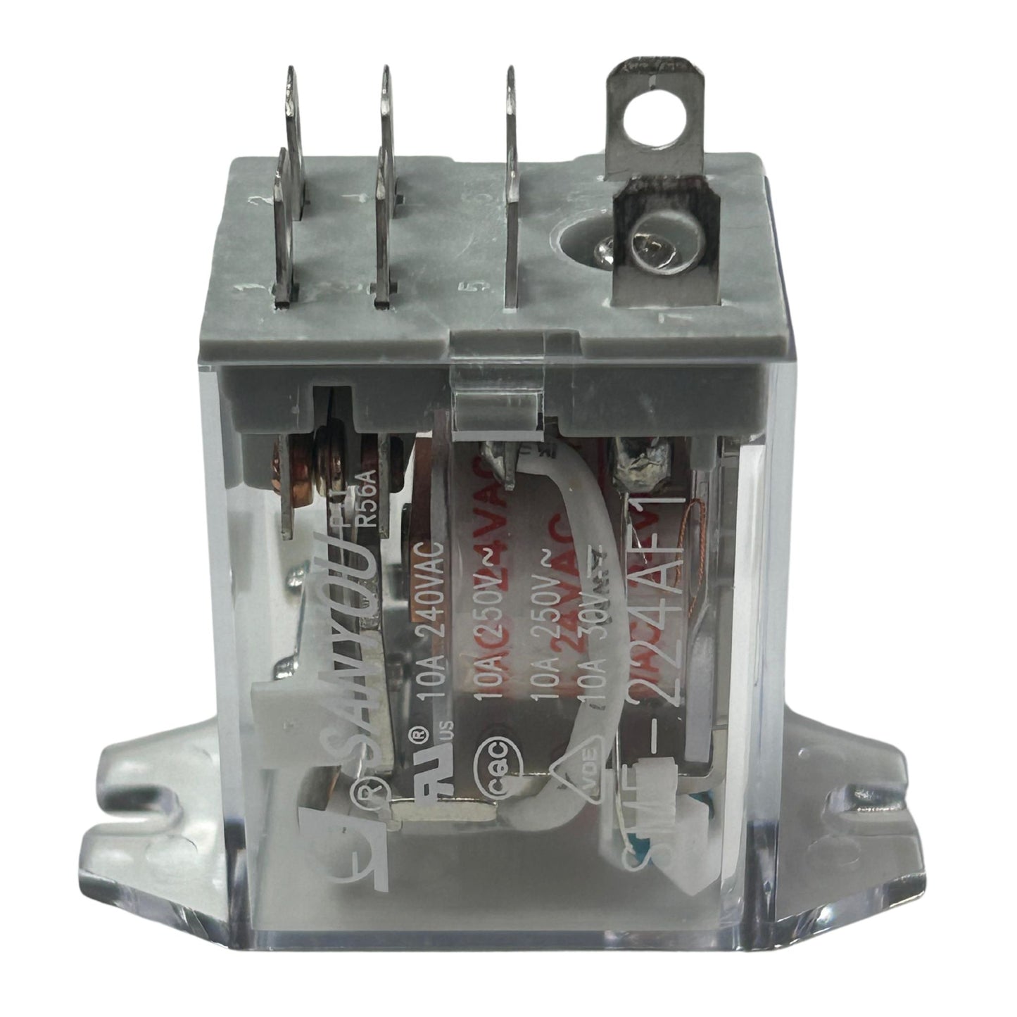 Relé enchufable con bobina 24VAC 10A 2 polos