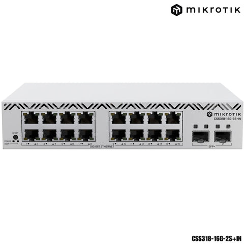 Switch MikroTik Cloud Smart CSS318-16G-2S+IN | Administrable de 16 puertos Gigabit + 2 SFP+ (10G)