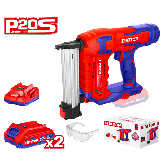 Kit de pistola clavadora inalámbrica INDUSTRIAL Ga18 Emtop UELBNLI3508 con baterías y cargador