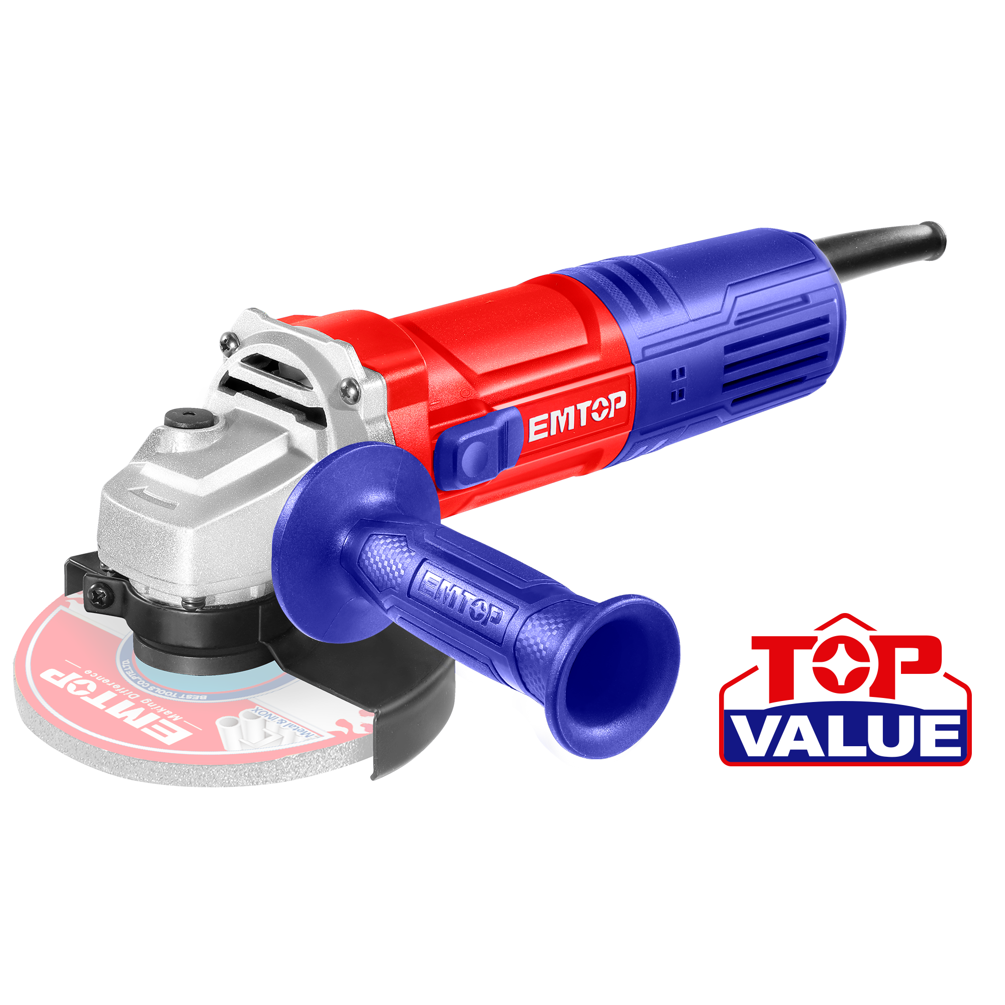 Esmeril angular eléctrico INDUSTRIAL de 4-1/2” 750W 12000rpm Emtop ULAGR07581