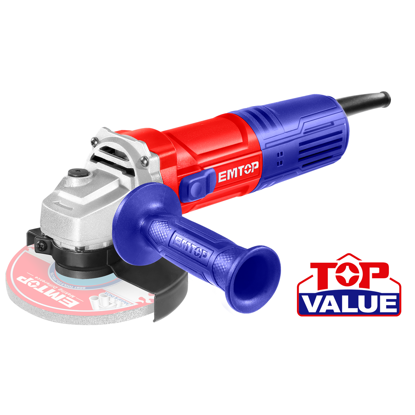 Esmeril angular eléctrico INDUSTRIAL de 4-1/2” 750W 12000rpm Emtop ULAGR07581