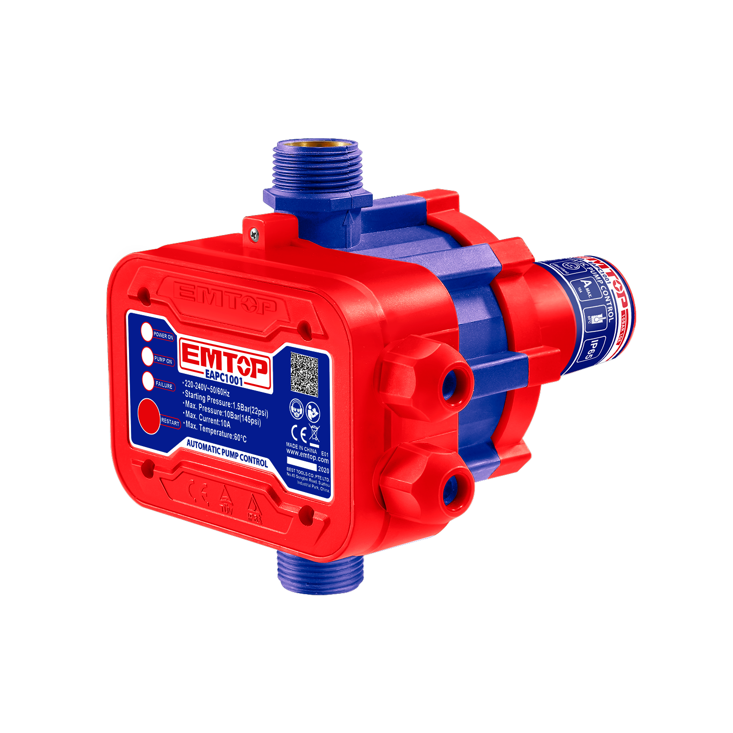 Control automático de presión de bomba de agua, 180°