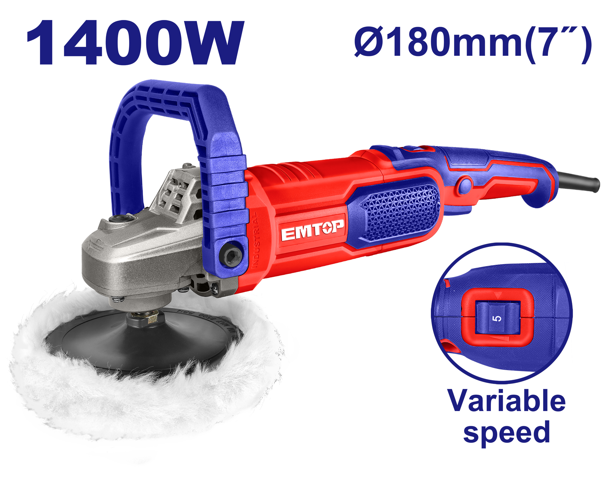 Pulidora automotriz EMTOP ULAPR1402 de 1400W