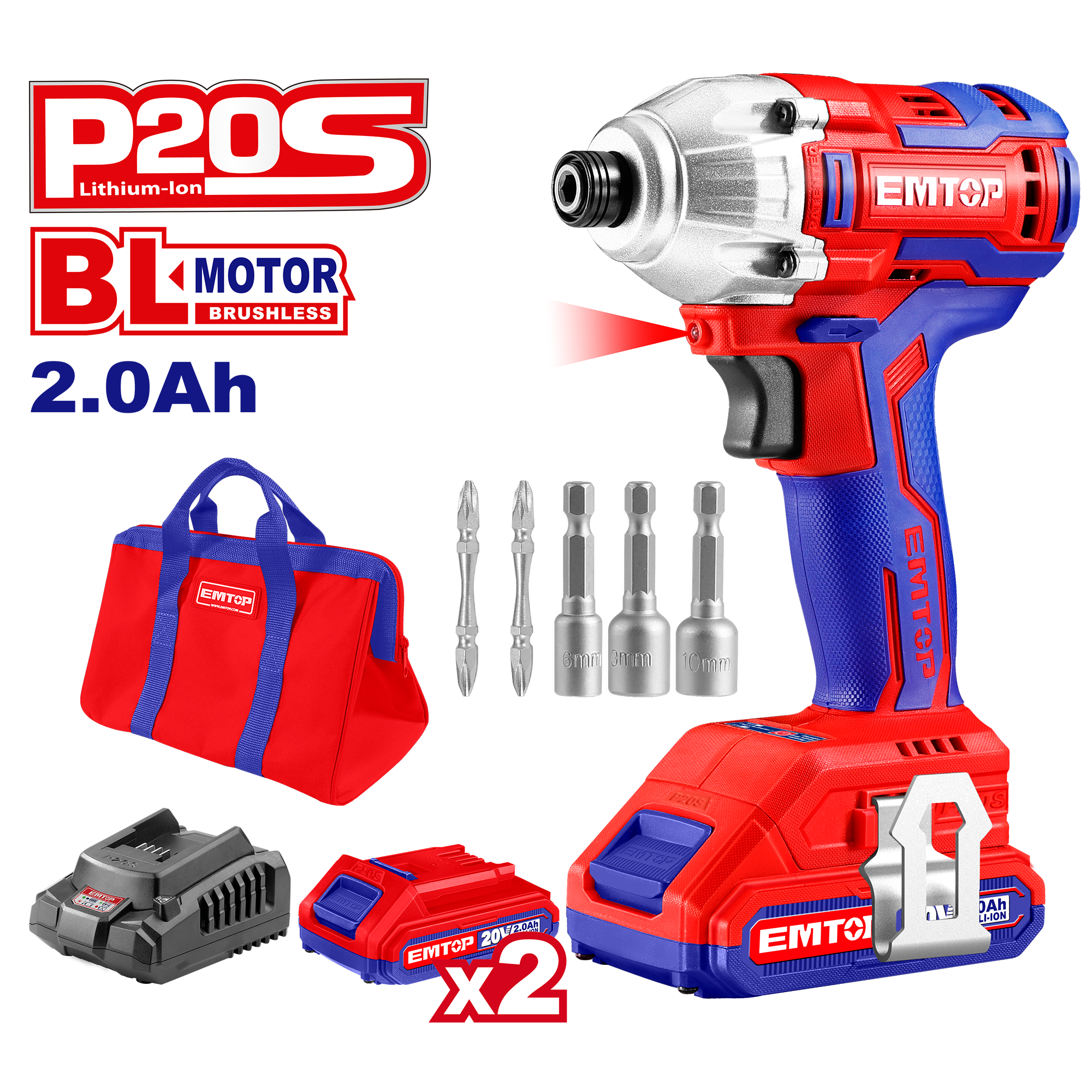 Kit de Llave de impacto inalámbrico de 1/4” con baterías y cargador