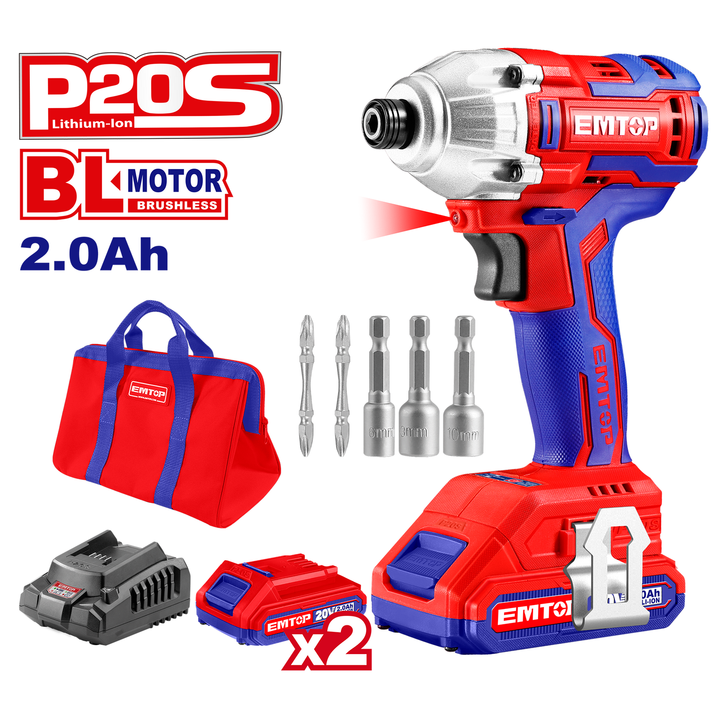 Kit de Llave de impacto inalámbrico de 1/4” con baterías y cargador
