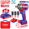 Kit llave de impacto 20V 400Nm Emtop ULCIWL2040 motor sin brochas