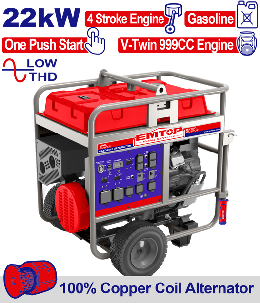 Generador INDUSTRIAL a gasolina 22kW motor 4T Emtop ULGGRD20011