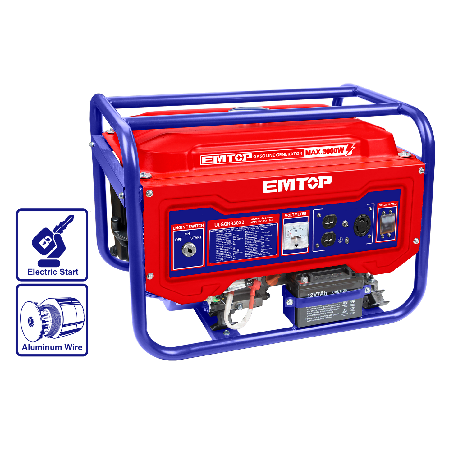 Generador eléctrico a gasolina motor 4T 3000W