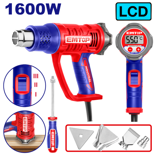 Pistola de calor eléctrica con ajuste de temperatura USO INDUSTRIAL Emtop ULHGN16056