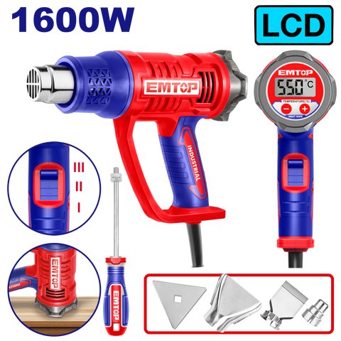 Pistola de calor eléctrica con ajuste de temperatura USO INDUSTRIAL Emtop ULHGN16056