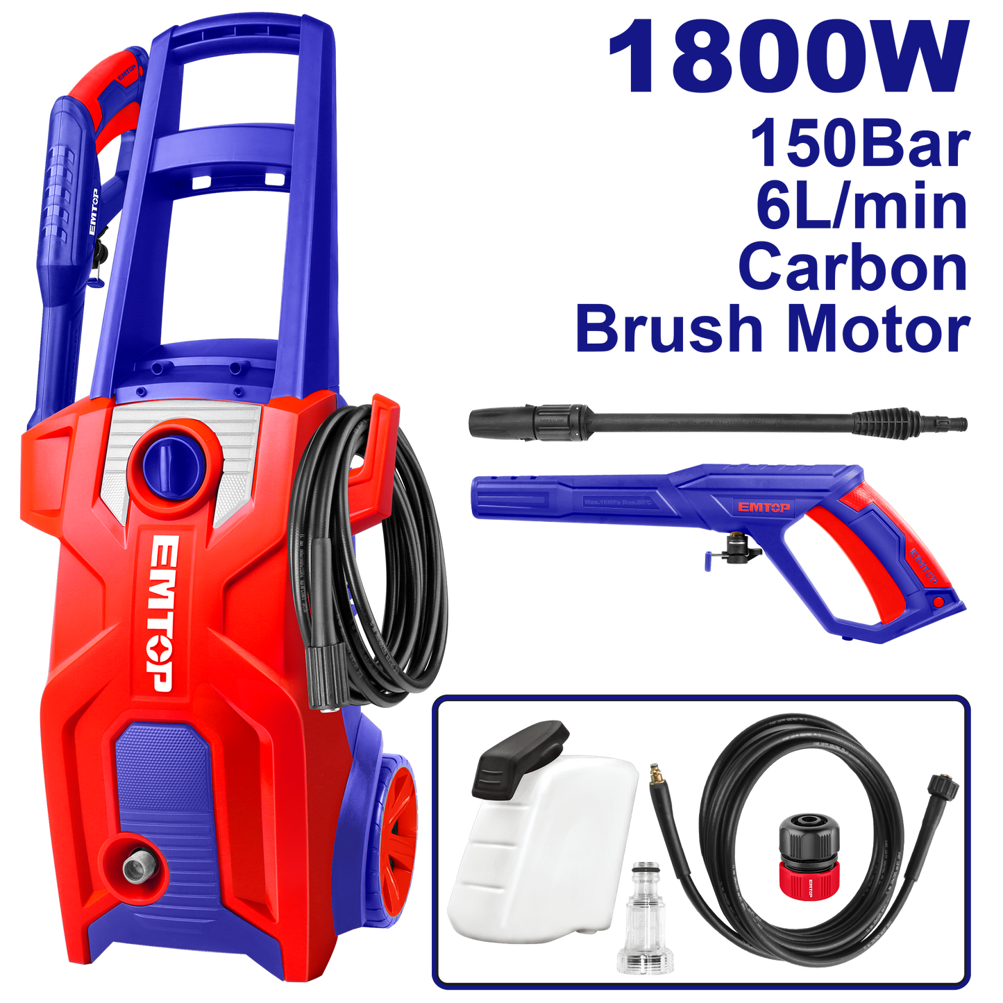Hidrolavadora eléctrica de 1800W 2200psi uso industrial