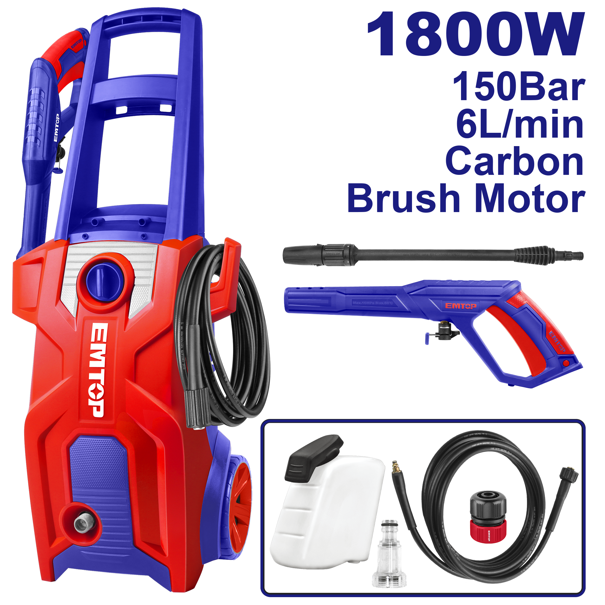 Hidrolavadora eléctrica de 1800W 2200psi uso industrial