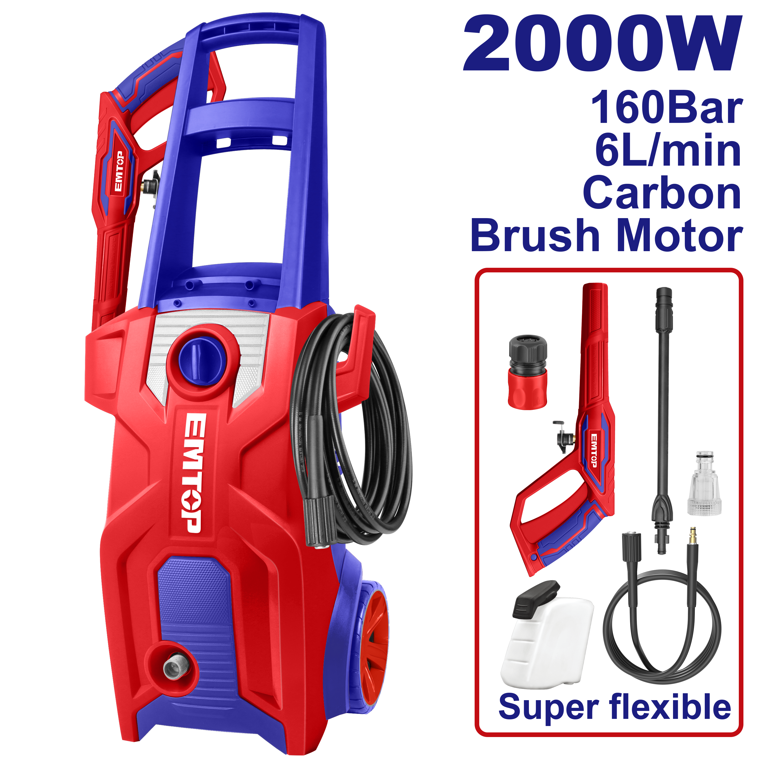 Hidrolavadora de alta presión Emtop ULHPW2011 | 2000W 2320psi