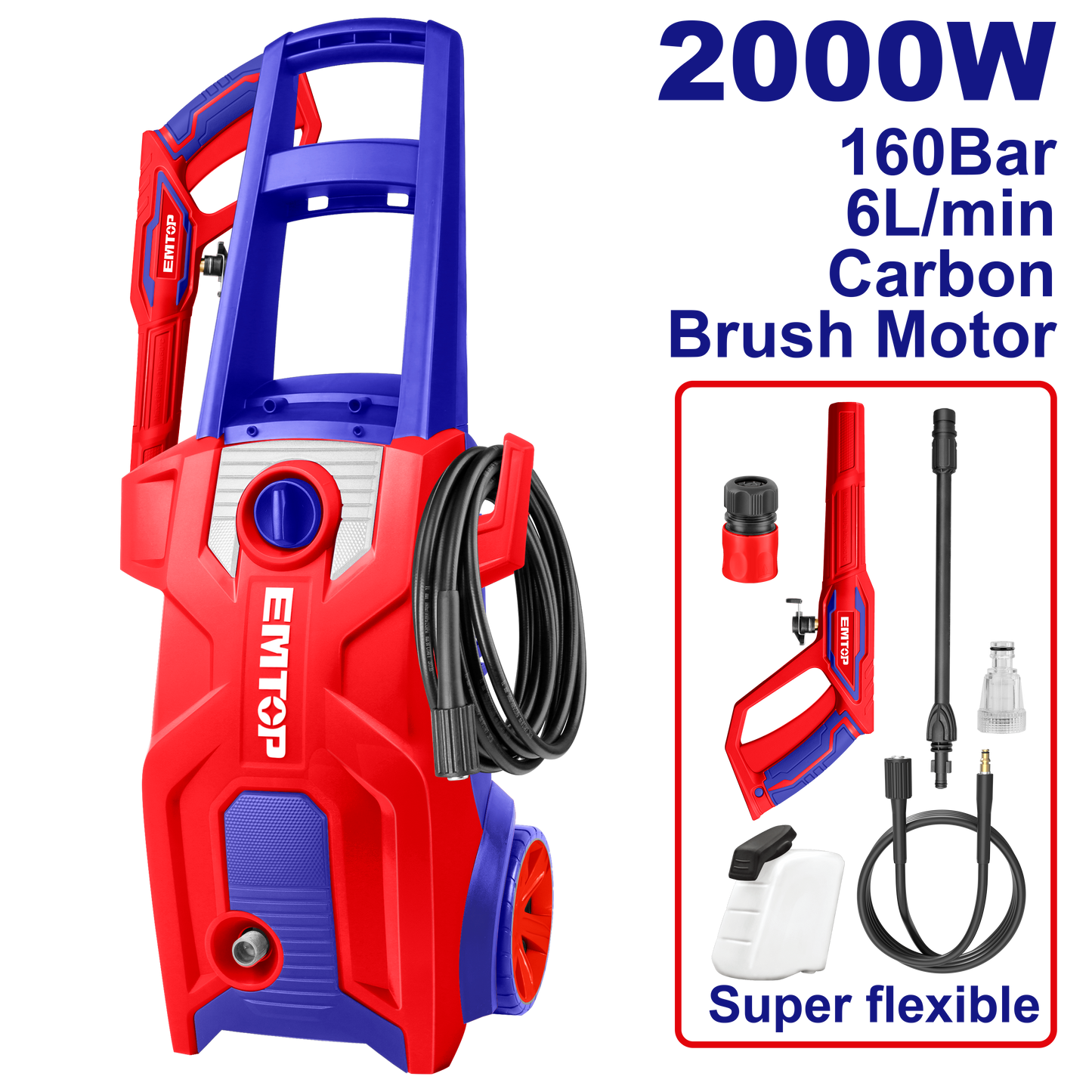 Hidrolavadora de alta presión Emtop ULHPW2011 | 2000W 2320psi