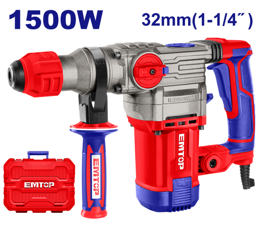 Rotomartillo SDS PLUS INDUSTRIAL de 1500 watts Emtop ULRHRP1503