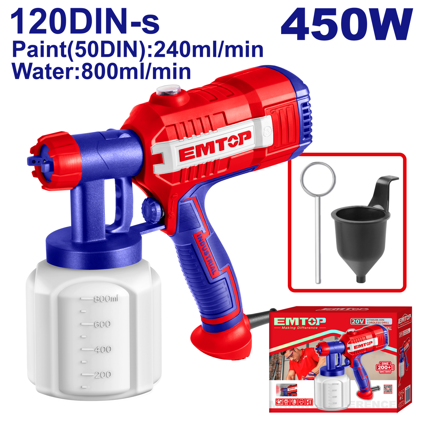 Pistola para pintar de 450W EMTOP ULSGN35001