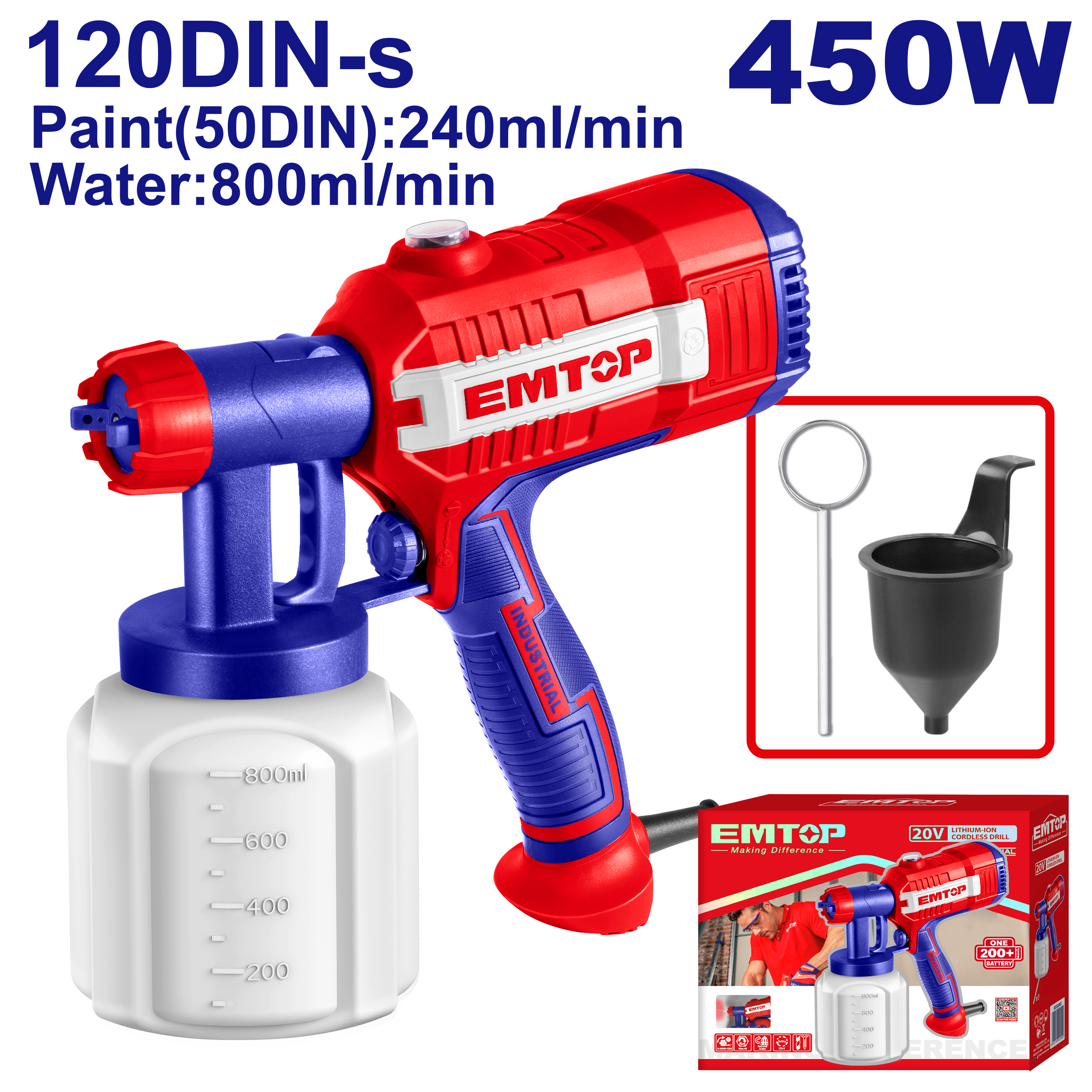 Pistola para pintar de 450W EMTOP ULSGN35001