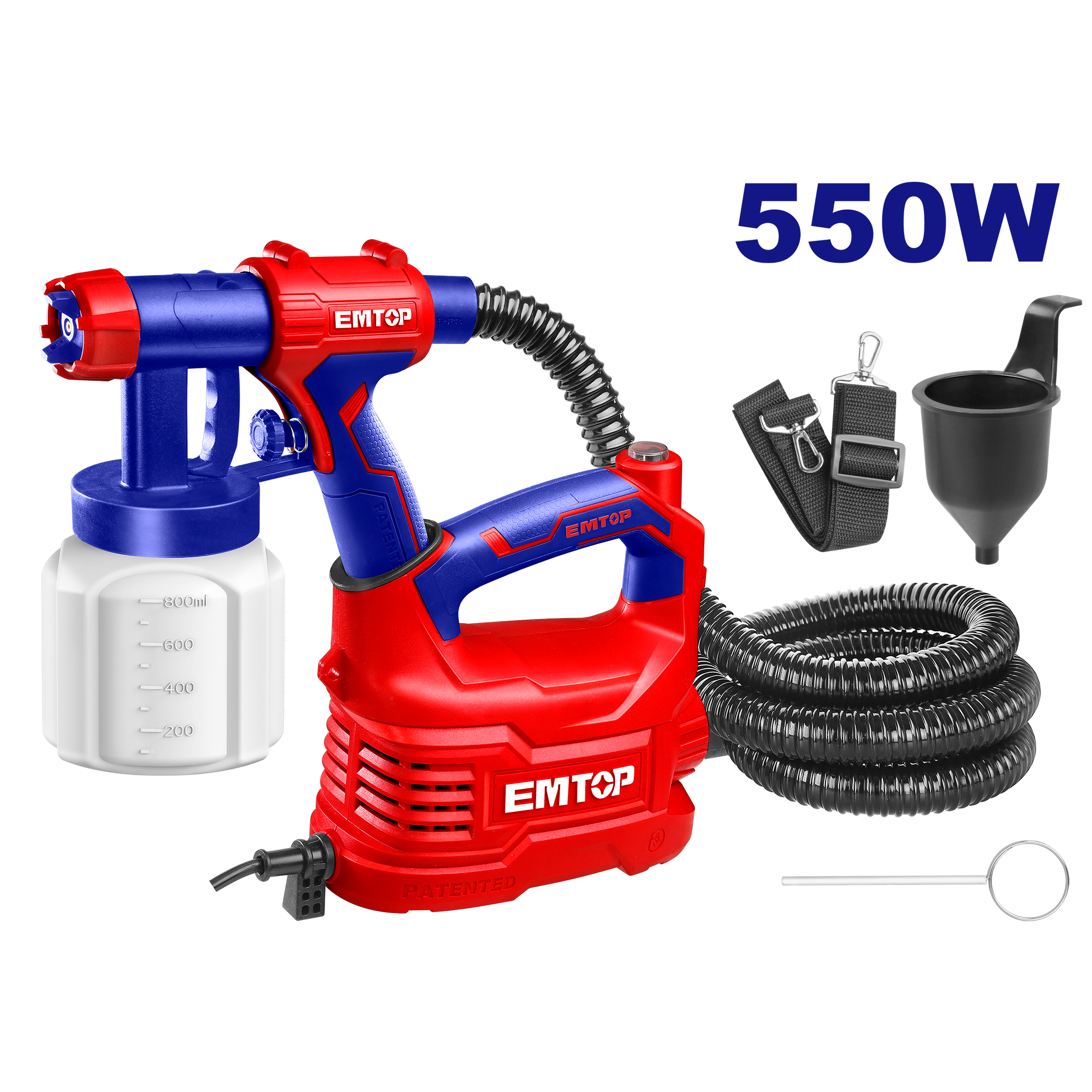 Pistola de pintar HVLP eléctrica INDUSTRIAL 550W Emtop ULSGN50001