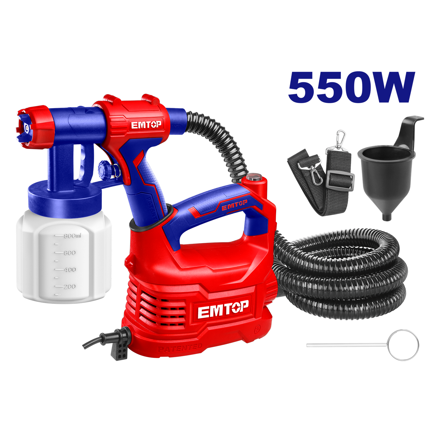 Pistola de pintar HVLP eléctrica INDUSTRIAL 550W Emtop ULSGN50001